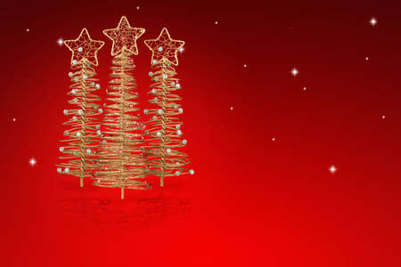 Gold wire tree Christmas Decorationの写真素材