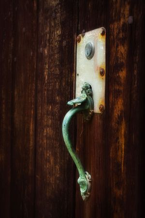 Old and rustic barn door handleの写真素材