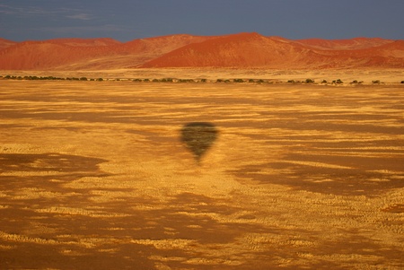 sand dunes from hot air balloonの写真素材