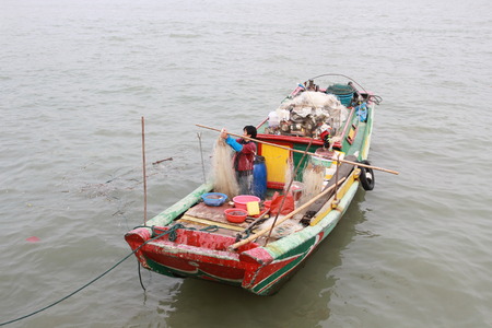 Fishing boat on waterのeditorial素材