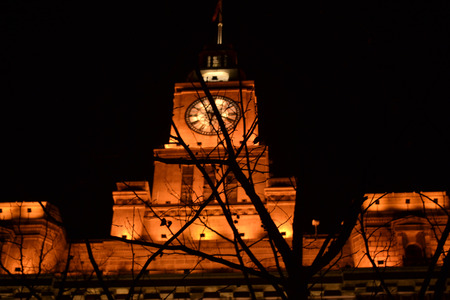 Belfry at the nightの写真素材
