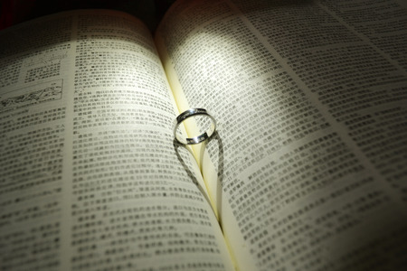 ring on a open bookのeditorial素材