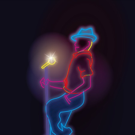 man with lightのイラスト素材