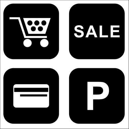 Shopping Mall icon setのイラスト素材