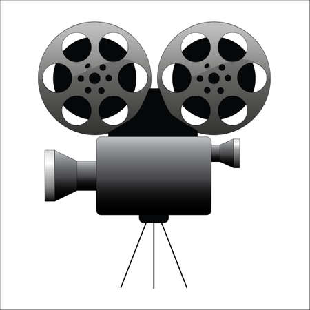 movie camera and film reelのイラスト素材