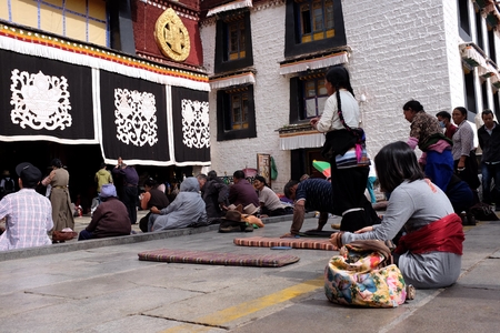 Tibet, the Jokhang Temple in Lhasaのeditorial素材