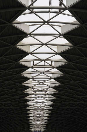 Architectural Skylight in roof of airportの写真素材