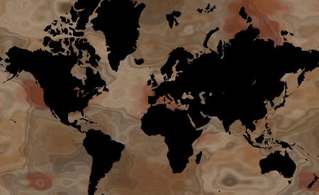 Brown World Mapの写真素材