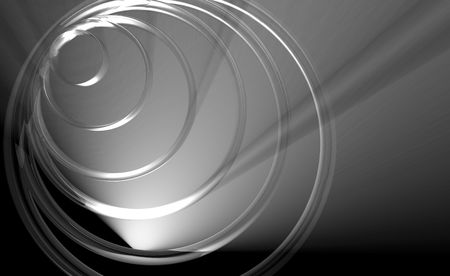 Modern digital abstract of white light shining through rings.の写真素材