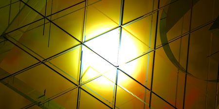 An illustration of a translucent triangles rendered diagonally in a soft brown color tone.の写真素材