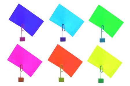 Various card holders in a variety of paper and holder colors.の写真素材