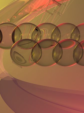 Abstract 3D illustration in warm tones.の写真素材