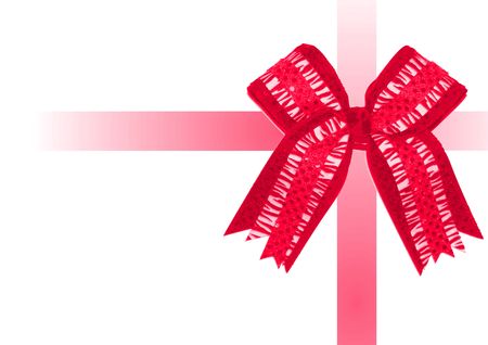 A red bow and ribbons wrapping the image as if it were a gift.の写真素材