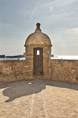 Well aged garitas protecting the spanish city of Cadiz.の写真素材
