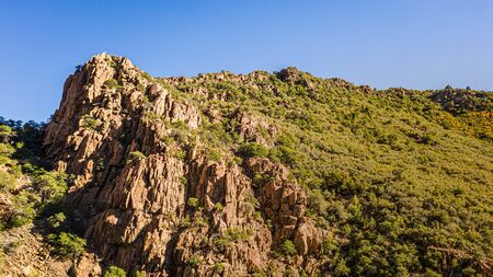 The peak of a mountain in Arizona from a drone.の写真素材