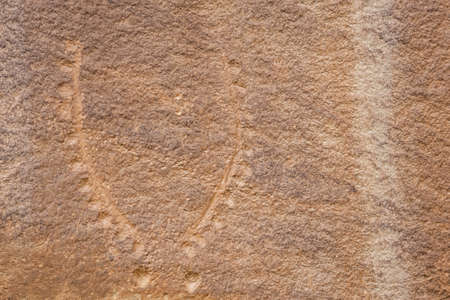 Closeup of the petroglyphs on a canyon wall in Capitol Reef National Park in Utahの写真素材