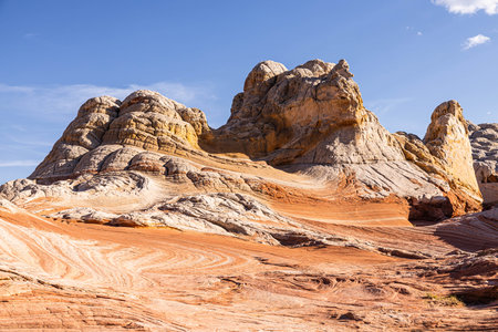 Land formations at White Pocket in the Vermillion Cliffs National Monument in Arizona.の写真素材