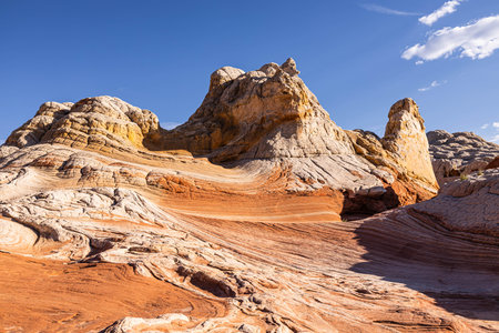 Land formations at White Pocket in the Vermillion Cliffs National Monument in Arizona.の写真素材
