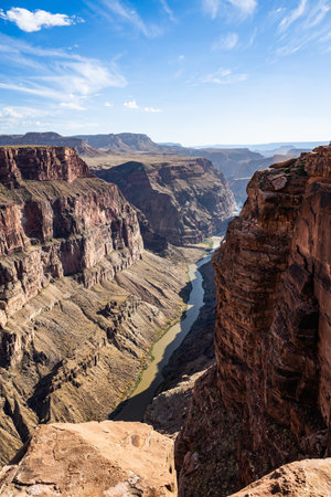 A scenic view of the Grand Canyon from the remote north rim overlook of Toroweap in Arizona.の写真素材