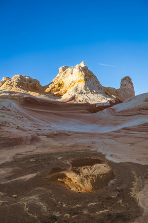 Land formations at White Pocket in the Vermillion Cliffs National Monument in Arizona.の写真素材
