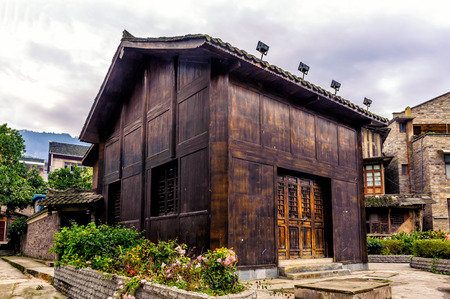 The traditional Miao house at the ancient town of Zhenyuan in Guizhou province.のeditorial素材