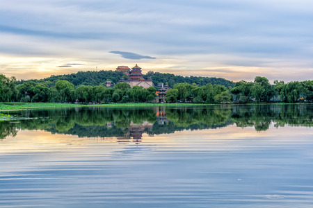 The Summer palace under the sunset in Beijing.のeditorial素材