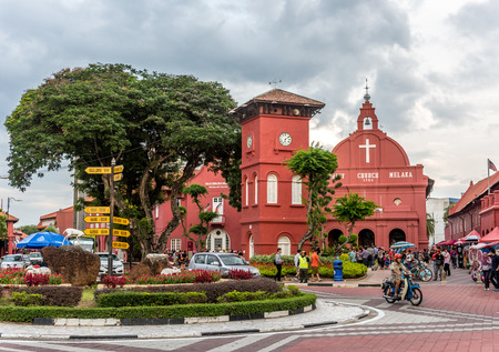 Malacca town on April 20, 2013 in Malacca, Malaysia. This historical city centre has been listed as a UNESCO World Heritage Site.のeditorial素材