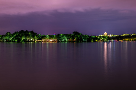 the beautiful night view of West Lake.の写真素材