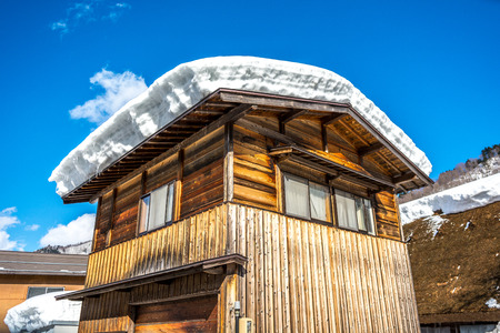 the historic traditional Japanese village - Shirakawa-go, national heritage village in Gifu, Japan.のeditorial素材