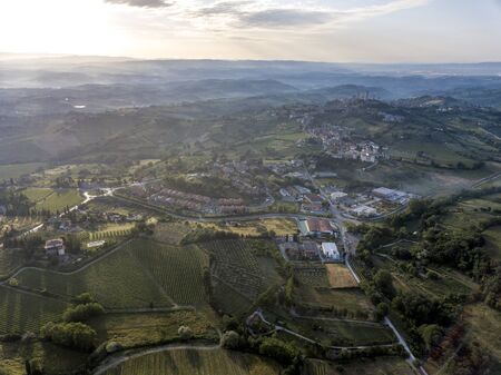 The bird's eye view of the  San Gimignano, Siena of Italy.
