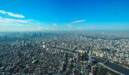 View on downtown tokyo from the sky treeの写真素材