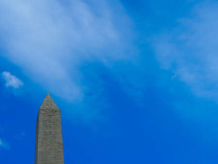 Washington, USA, Washington Monument on a cloudy day against the skyのeditorial素材