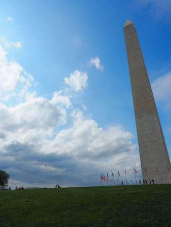Washington, USA, Washington Monument on a cloudy dayのeditorial素材