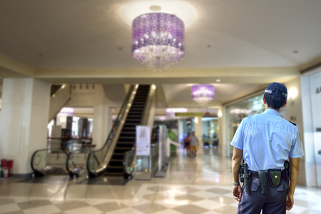 Security guard in shopping mallの写真素材