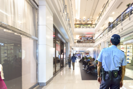 Security guard in shopping mallの写真素材