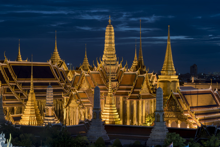 Grand palace and Wat phra keaw at sunset bangkok, Thailandの写真素材