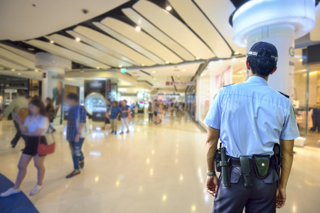 Security guard in shopping mallの写真素材