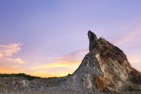 Rock mountain at sunsetの写真素材