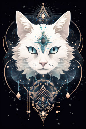 Mystical  Cat with Ornate Gold Detailsの素材