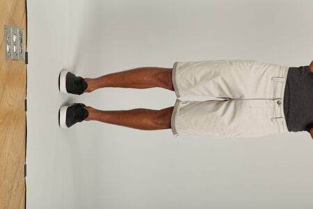 Men Blue and light color Solid Regular Fit Denim Shorts with white background, Men Blue and light color Solid Regular Fit Denim Shorts with white backgroundの写真素材