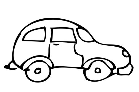 Vector Manual Draw, City Car, Isolated on white&#xA;のイラスト素材