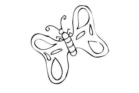 Simple Manual hand draw butterfly&#xA;のイラスト素材