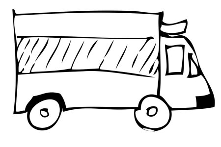 Vector Manual Draw, Ambulance, Isolated on white&#xA;のイラスト素材