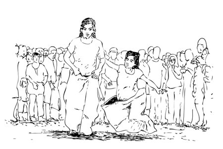 simple manual hand draw sketch Goni Sack Race or Competition, common games at indonesia independence day&#xA;のイラスト素材