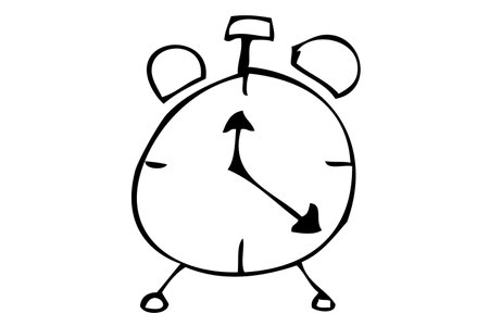 Vector Manual Hand Draw Sketch, Alarm Clock &#xA;のイラスト素材