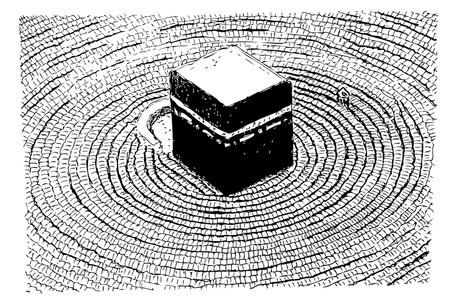 Kaaba in Mecca Saudi Arabia, Vector Simple manual hand draw sketch&#xA;のイラスト素材