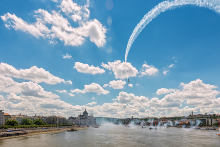 BUDAPEST, HUNGARY, JULY 1, 2 - 2017 - Red Bull Air Race in the center of Budapest, Hungaryのeditorial素材
