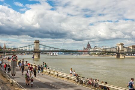 BUDAPEST, HUNGARY, JULY 1, 2 - 2017 - Red Bull Air Race in the center of Budapest, Hungaryのeditorial素材