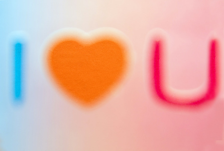 short color sign I love youの写真素材