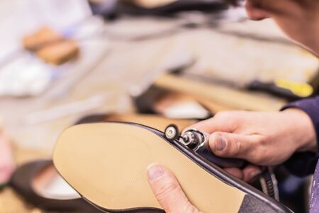 Episode of work in the studio Shoe production process in factoryの写真素材
